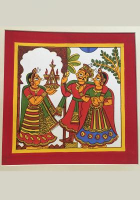 Citystore.in, Art & Paintings, Phad-Painting--size-10.5x10.5{welcomes-new-married-couple}, Phad Painting