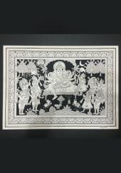 Citystore.in, Art & Paintings, Phad-Painting--size-13x17inches{ganesh-with-riddhi-siddhi}, Phad Painting,
